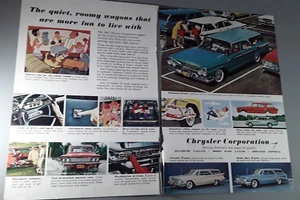 Chrysler Wagons 1961 original anuncio de revista de 2 páginas - Imagen 1 de 1