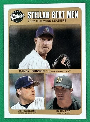 2003 Upper Deck Vintage #233 RANDY JOHNSON / CURT SCHILLING / BARRY ZITO  !!! - Image 1 of 2