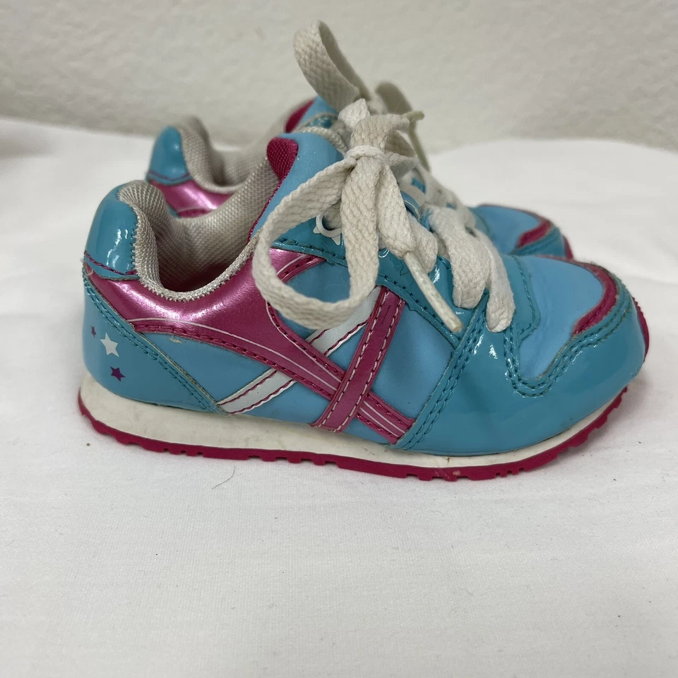 Zapatos para niños pequeños de Circo talla 7 rosa azul con cordones estrellas niñas infantes Foto 1 de 4