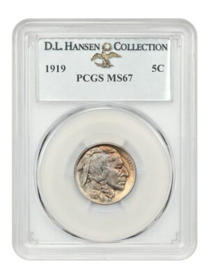1919 5C PCGS MS67 ex: D.L. Hansen - Image 1 of 4