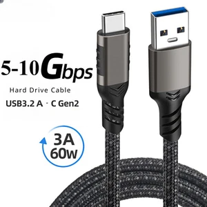 Cable de disco duro de 60 W 10 Gbps USB 3.2A a USB C Cable de carga rápida USB A-C - Imagen 1 de 18