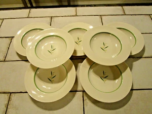 Lot of Seven Franciscan WESTWOOD Rimmed Soup Bowls Mid Century California - Picture 1 of 3