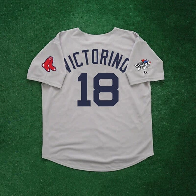 Shane Victorino 2013 Boston Red Sox Grey Road Men's World Series Jersey - Image 1 of 4
