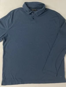 Banana Republic Men's Luxe Touch Long Sleeve Polo Shirt Cotton BLUE XL Collared - Picture 1 of 9