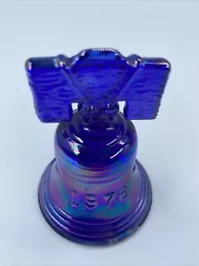 Joe ST Clair Glass Paperweight Bicentennial Liberty Bell Cobalt Blue - Picture 1 of 7