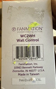 Fanimation Wandventilator 3 Geschwindigkeiten und dimmbares Licht, weiß - WC2WH E8 - Bild 1 von 3