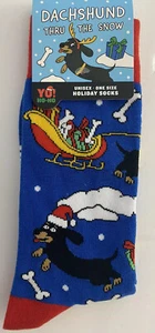 Neu Dackel Weihnachten Socken Herren Schuhgröße 6-12 Dackel durch den Schnee - Bild 1 von 6