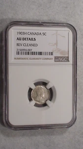 1903 H Canada Five Cents NGC AU SILVER Circulated 5C Coin PRICED TO SELL! - Picture 1 of 4
