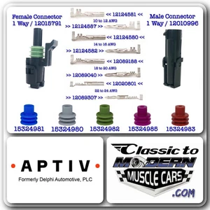 APTIV Delphi Weather Pack 1 Way 10 Sets - Combo of Connector / Terminal / Seal - Picture 1 of 14