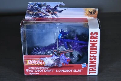 2014 Transformers Age of Extinction Dino Sparkers AUTOBOT DRIFT+DINOBOT SLUG - Image 1 of 4