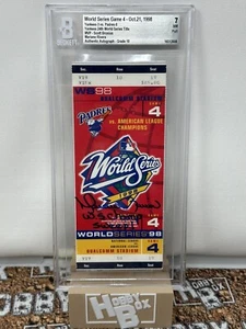 Boleto completo firmado por Mariano Rivera de los Yankees 1998 WS Beckett 7 automático 10 - Imagen 1 de 2