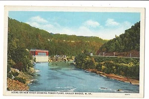 Vintage Postcard Gauley Bridge West Virginia WVA New River Power Plant WB - Picture 1 of 4