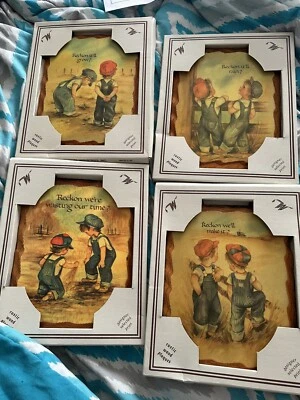 New Vintage Wintermute Wood Wall “RECKON WE’ll… Set If 4 - Image 1 of 4