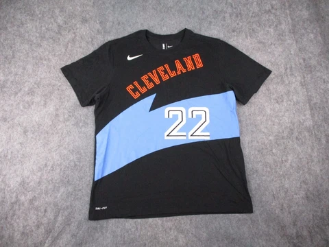 Cleveland Cavaliers Shirt Mens Large Black Nike Dri Fit NBA Cavs Retro Jersey Cover
