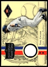 2001 FLEER PLATINUM TONY GWYNN NNO MINT NATIONAL PATCH TIME JERSEY PADRES