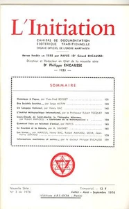 REVUE. L INITIATION Cahiers de Documentation Ésotériquei. 49° ANNEE. N°3. 1976 - Picture 1 of 1