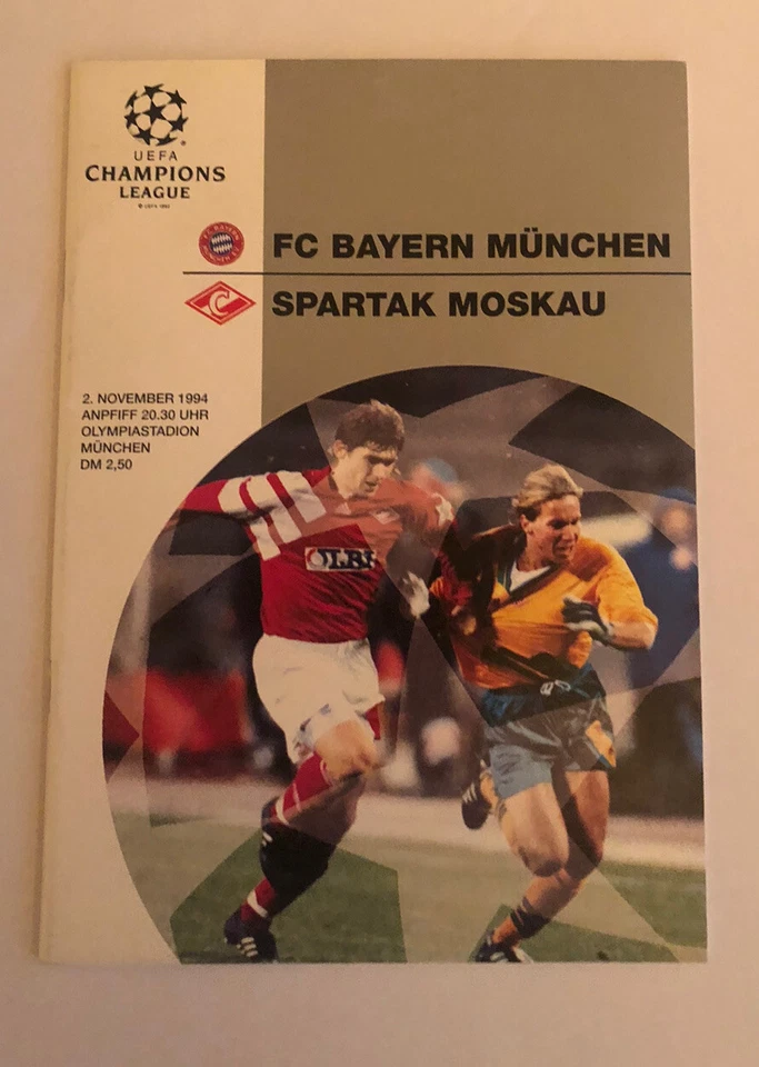 Programm UEFA CL Saison 1994 FC Bayern München - Spartak Moskau - Bild 1 von 1