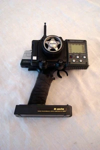 VINTAGE SANWA R/C TRANSMITTER, M-ZECHS TM1170, SUPER RARE, 27MHZ FM, VGC - Picture 1 of 21