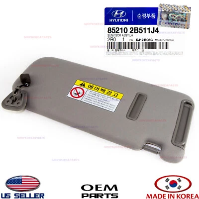 Genuine Sun Visor GRAY Left Driver Side ⭐ OEM ⭐ Hyundai Santa Fe 2006-2009 - Image 1 of 4