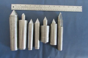 Lot of 7 Machinist Lathe Center Dead Spindles (One Modified) - Picture 1 of 6