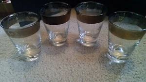 Vintage taller Shot Glasses with Silver Top with Design - Picture 1 of 4