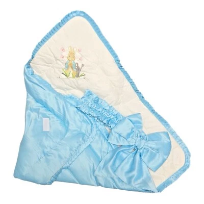 BRIT LANKA Luxus handgefertigtes Baby Swaddle - wendbares weiches Baumwolltuch mit Schleife | UK-Verkäufer