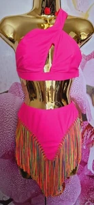 Neu SEXY Damen Hot Pink Bademode 2-teiliges Set Bikini BH Größe S 8 Unterteil UK S 8  - Bild 1 von 6