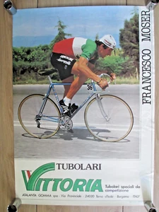 Vittoria Tubular Tires Francesco Moser Original Cycling Poster - Picture 1 of 2