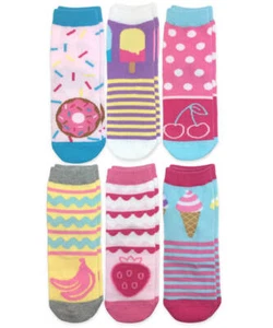 Jefferies Socks Girls Fashion Novelty Pattern Rainbow Unicorn Stripe Crew 6PK - Picture 1 of 18