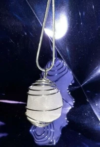 Ciondolo in SELENITE con spirale argento per chakra pietra degli angeli di luna - Imagen 1 de 6