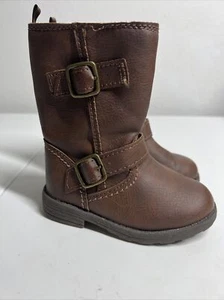 Carters Kids Brown Faux Leather Jennie Boots Youth Girls US Size 6 Buckle - Picture 1 of 7