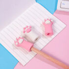 Pink Pen Topper Eraser Pencil Cap Erasers Cat Paw Erasers Correction Tools