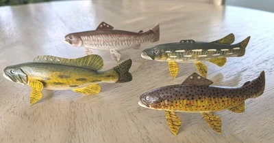 Carl Christiansen 4  Species Fish Spearing Decoys Newberry MI   - Image 1 of 4