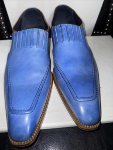 Duca Vero Cuoio Crust Oxford Dress Shoes Size 13 Exotic Blue Italy - Picture 1 of 24