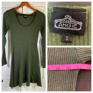 Angie Ribbed Knit Long Sleeve Dress Size Small Punk Grunge Skater Alternative - Picture 1 of 14