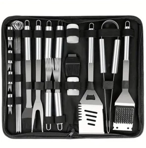 15 PC Grilling Set Stainless Steel BBQ Tools Set with Carrying Case - Picture 1 of 2