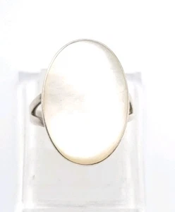 Anillo Madreperla Plata Esterlina Vintage Talla L - M Vintage Ovalado Buen Tamaño - Imagen 1 de 8