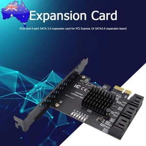 6 Port SATA III PCIe Card 6Gbps SATA 3.0 to PCI-e 1X Adapter with Bracket - Afbeelding 1 van 8