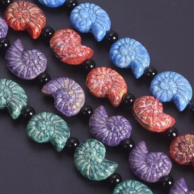10pcs Snail Shell Shape 20x16mm Coated Opaque Glass Beads For Jewelry Making Lot - Image 1 of 4