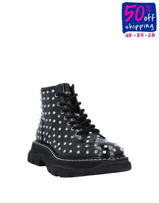 RRP€890 ALEXANDER McQUEEN Leather Ankle Boots US6 UK3 EU36 Studs Made in Italy - Изображение 1 из 4