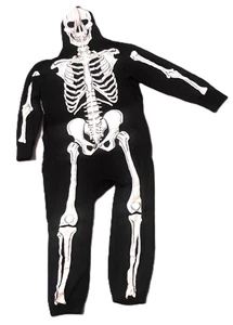 KIDROBOT Skull Skeleton Halloween Costume Hoodie Black White Zipper Adult Unisex - Picture 1 of 10