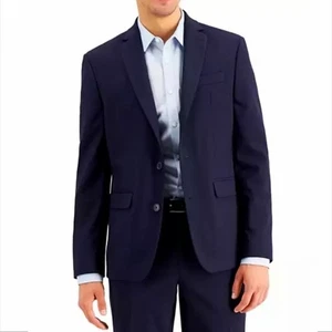 Men INC Slim Fit Navy Blue 2 Button Blazer jacket XL Preppy Menswear Classic NEW - Picture 1 of 16