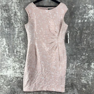 NEW Lauren Ralph Lauren Size 16 Knee Length Sheath Dress Pink Sleeveless Zip - Picture 1 of 12