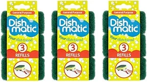 Dishmatic  Cleaning Sponges Green, Foam Scrub, Pack of 9 (Single Pack) - Picture 1 of 1