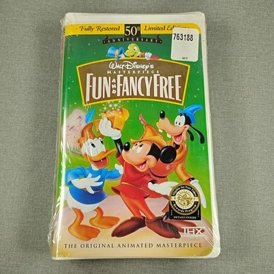 Fun and Fancy Free VHS Disney Masterpiece Mickey Mouse ~ Donald Duck NEW Sealed Foto 1 de 4