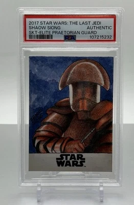 2017 Topps Star Wars The Last Jedi Elite Praetorian Guard Sketch Shaow Siong PSA - Image 1 of 2