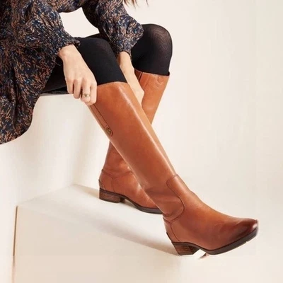 Botas hasta la rodilla Sam Edelman de cuero coñac Penny 7,5 Foto 1 de 4