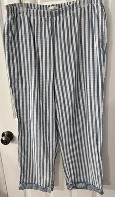 Pantalones para dormir/salón Draper’s & Damon’s para mujer talla L azul muselina algodón usados en excelente estado Foto 1 de 4