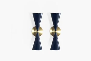 Tuxedo Wall Sconces Set of 2 Wall Lamp Modern Wall Light Fixture Italian Sconce - Picture 1 of 12