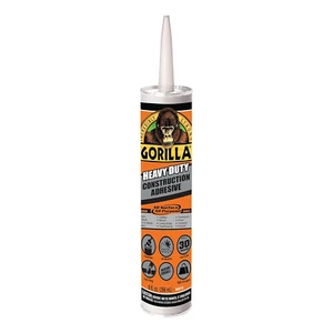 Gorilla Heavy Duty Construction Adhesive, 9 Ounce Cartridge, White, (Pack of 1) - Picture 1 of 12